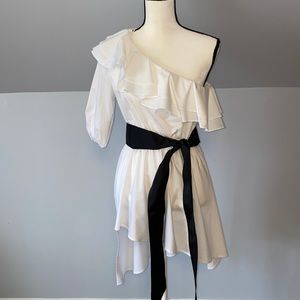 RUFFLE-SLEEVE MAXI TOP